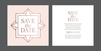 Rose Gold Pastel Save the Date Invitation vector