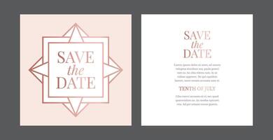 Rose Gold Pastel Save the Date Invitation vector