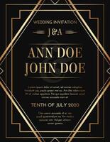 Geometric Gatsby Art Deco Style Marble Print Invitation Design vector