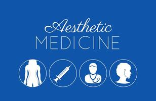 Aesthetic Medicine Blue Background Illustration vector