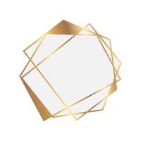 Polygonal Gold White Background Border Frame Design vector