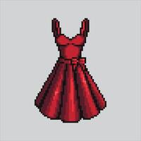 Pixel art illustration Dress. Pixelated Dress. Dress Fashion pixelated for the pixel art game and icon for website and game. old school retro. vector