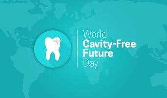 World Cavity-Free Future Day Teal Background Illustration vector