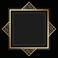 Gold Polygonal Black Elegant Background Border Frame Design vector