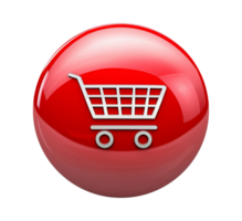 shopping cart button icon isolated png