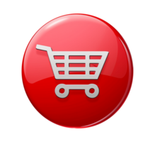 shopping cart button icon isolated png