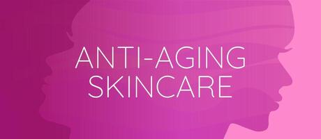 Anti-Aging Skincare Pink Background Illustration vector