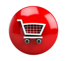 shopping cart button icon isolated png