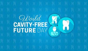 World Cavity-Free Future Day Blue Background Illustration vector