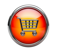 shopping cart button icon isolated png