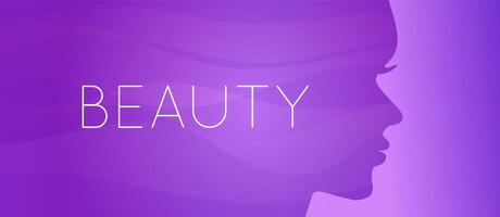 Beauty Purple Background Illustration with Woman's Face vector