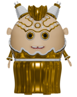 3d personaggio cartone animato femmina Regina oro png