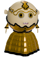 3d personaggio cartone animato femmina Regina oro png