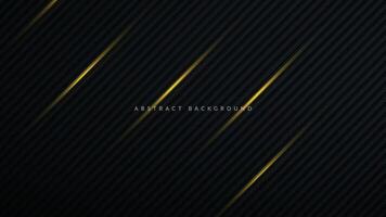 Dark abstract background with golden lines vector