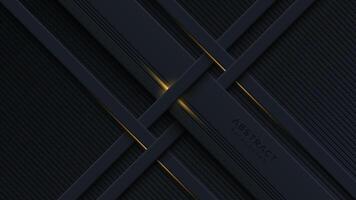 Abstract black background with diagonal golden lines vector