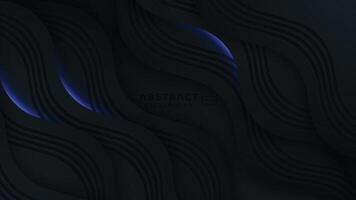 Black dimension modern background with blue light effect vector