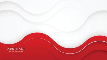 Modern wave abstract red white background vector