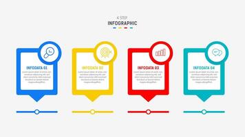Four Step Infographic element design template for presentation. process diagram and presentations step, workflow layout, banner, flow chart, info graphic illustration. vector