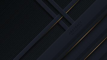 Abstract black background with diagonal golden lines vector