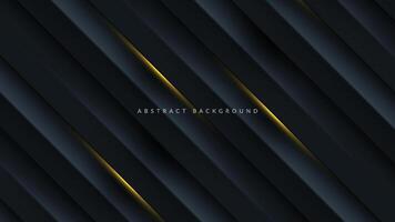 Dark abstract background with golden lines vector