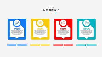 Four Step Infographic element design template for presentation. process diagram and presentations step, workflow layout, banner, flow chart, info graphic illustration. vector