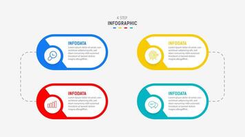 Four Step Infographic element design template for presentation. process diagram and presentations step, workflow layout, banner, flow chart, info graphic illustration. vector