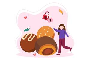 World Chocolate Day Flat Illustration Design vector