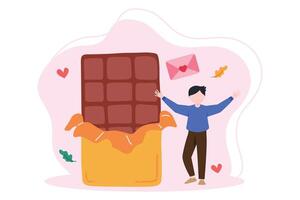 World Chocolate Day Flat Illustration Design vector