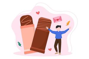 World Chocolate Day Flat Illustration Design vector