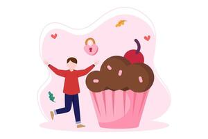 World Chocolate Day Flat Illustration Design vector