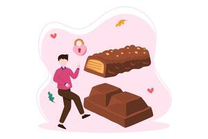 World Chocolate Day Flat Illustration Design vector