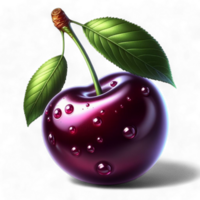 Red cherry on white background, transparent Generated Ai png