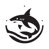 Minimalist shark logo on a white background vector