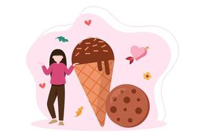 World Chocolate Day Flat Illustration Design vector