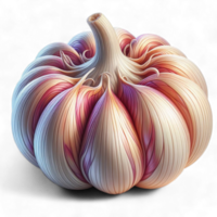 Lager Foto von Knoblauch, vorgestellt wie ein handgemalt, auf ein transparent Hintergrund. generiert ai png