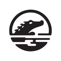 Minimalist crocodile logo on a white background vector