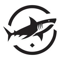 Minimalist shark logo on a white background vector