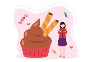 World Chocolate Day Flat Illustration Design vector