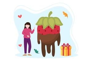 World Chocolate Day Flat Illustration Design vector