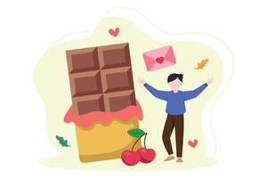 World Chocolate Day Flat Illustration Design vector