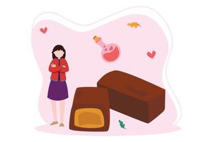 World Chocolate Day Flat Illustration Design vector