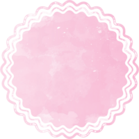 rosa acquerello badge telaio illustrazione png