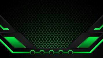 Black and green futuristic background with technology concept vector