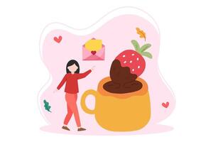 World Chocolate Day Flat Illustration Design vector