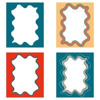 Wave curved edge borders background collection. Geometric abstract frames set. Hand drawn illustration. vector