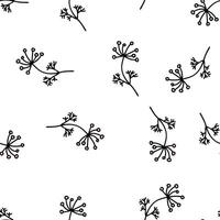 Hand drawn wild flowers doodle seamless pattern. Perfect print for tee, paper, textile and fabric. Floral illustration for decor and design. vector