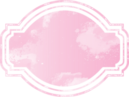 rosa acquerello badge telaio illustrazione png