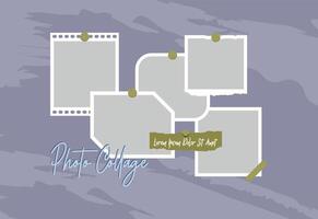 Pictures or photos frame collage. comics page grid layout abstract photo frames and digital photo wall template vector