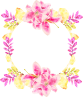 vattenfärg blomma ram illustration png