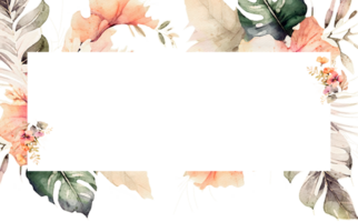 Watercolor Flower Frame Illustration png